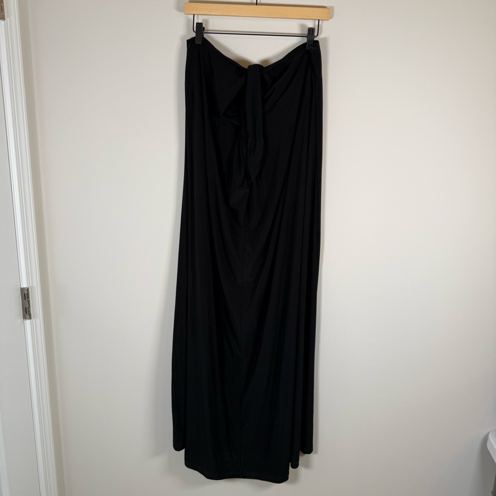 Lane Bryant Strapless Tie Knot Front Flowy Midi Dress Black Plus Size 18/20 NWT